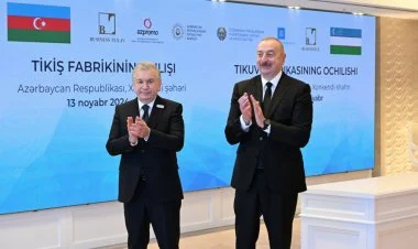 Əliyev və Mirziyoyev Xankəndidə tikiş fabriki açdılar FOTO