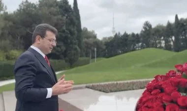 İstanbul bələdiyyə başqanı İmamoğlu Bakıda səfərdədir FOTO