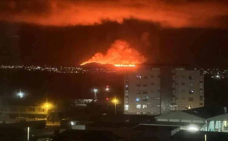 İslandiyada güclü vulkan püskürməsi FOTO