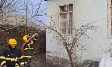 Ağdaşda yanğın olub VİDEO