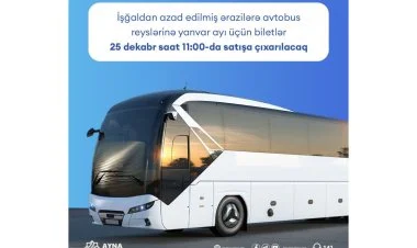 Azad olunmuş ərazilərə yanvar ayı üçün avtobus biletləri