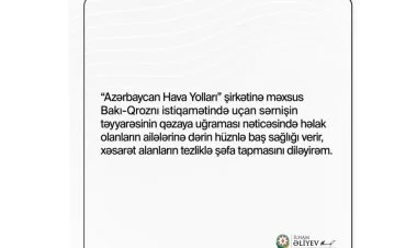 Azərbaycan Prezidentindən başsağlığı