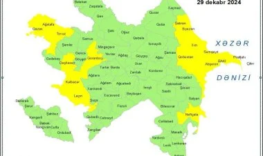 Küləkli hava şəraiti ilə bağlı sarı xəbərdarlıq verilib