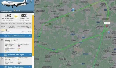 Sankt-Peterburqdan  Səmərqəndə uçan təyyarə qəza enişi edib