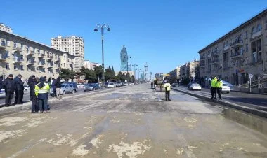 Heydər Əliyev prospektində  yol hərəkəti bərpa olunub