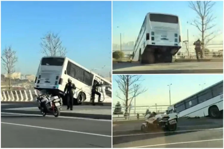 Bayraq meydanı yaxınlığında sərnişin avtobusu qəzaya uğrayıb