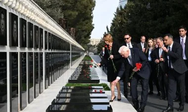 Almaniya Prezidenti Şəhidlər xiyabanını ziyarət edib FOTO