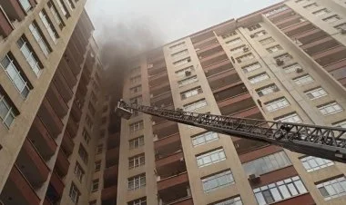 Bakıda yaşayış binasında baş verən yanğın söndürülüb