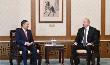 İlham Əliyev Pekində şirkət sədri ilə görüşüb