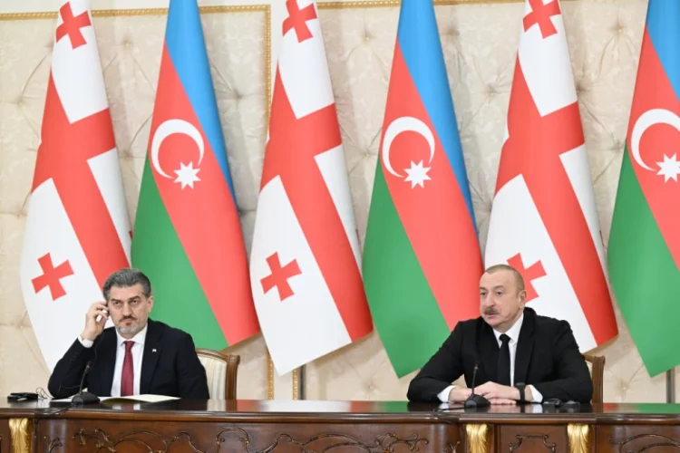 İlham Əliyev və Mixeil Kavelaşvilinin mətbuata bəyanatları