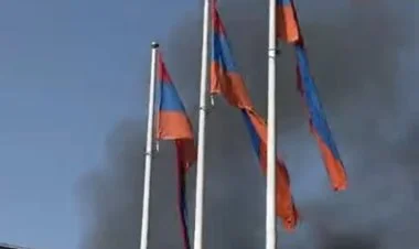 İrəvanda iki güclü partlayış baş verib, yanğın başlayıb FOTO