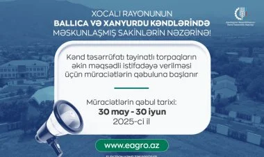 Xocalı kəndlərində torpaqlar əkin üçün istifadəyə veriləcək