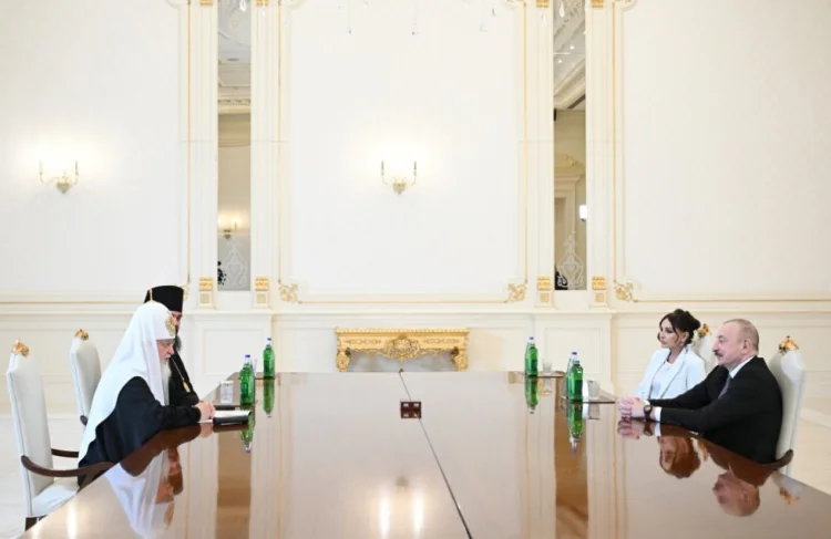 İlham Əliyev Rusiyanın Patriarxı Kirill ilə görüşüb