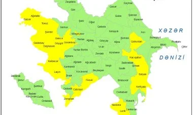 Küləkli hava şəraiti ilə bağlı sarı xəbərdarlıq verilib
