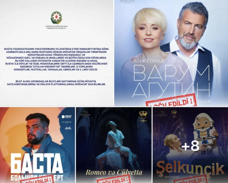 İticket.az ləğv edilmiş tədbirlərin siyahısını dərc edib