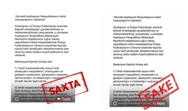 MN-nin Rusiya ilə əməkdaşlığına dair saxta sənəd yayılıb