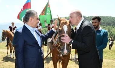 İlham Əliyev və Qurbanqulu Berdıməhəmmədov Qarabağda FOTO