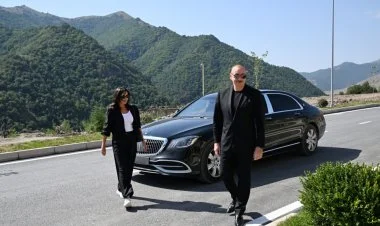 Prezident Kəlbəcər səfərindən görüntülər paylaşıb