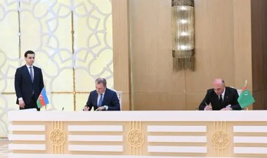 Türkmənbaşı şəhərində sənədlərin imzalanması mərasimi olub