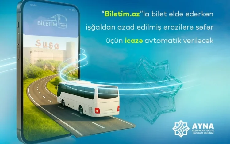 Qarabağa onlayn avtobus bileti alan avtomatik icazə də alır