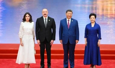İlham Əliyev və Mehriban Əliyeva qəbulda iştirak edirlər