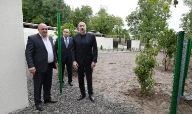İlham Əliyev Xocavəndin Qırmızı Bazar qəsəbəsində olub