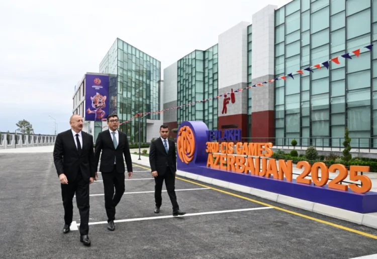 İlham Əliyev Yevlax Olimpiya İdman Kompleksinin açılışında