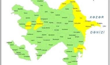 Küləkli hava şəraiti ilə bağlı sarı xəbərdarlıq verilib