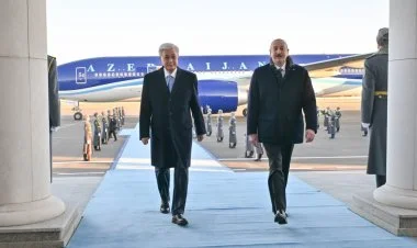 İlham Əliyev Qazaxıstana dövlət səfərinə gəlib FOTO/VIDEO