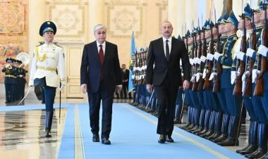 İlham Əliyevin Astanada rəsmi qarşılanma mərasimi olub