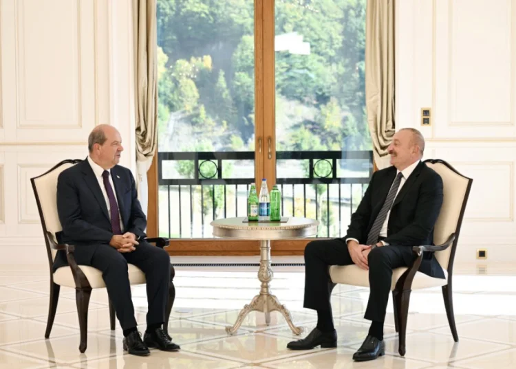 İlham Əliyev  Ersin Tatar ilə görüşüb FOTO