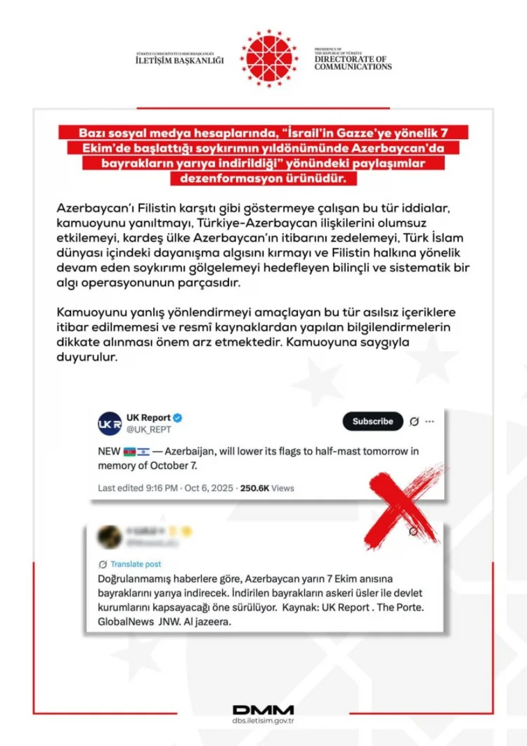 Türkiyədə Azərbaycana qarşı daha bir yalan xəbər yayılıb