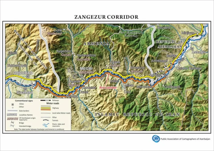 Zəngəzur dəhlizinin xəritəsi hazırlanıb