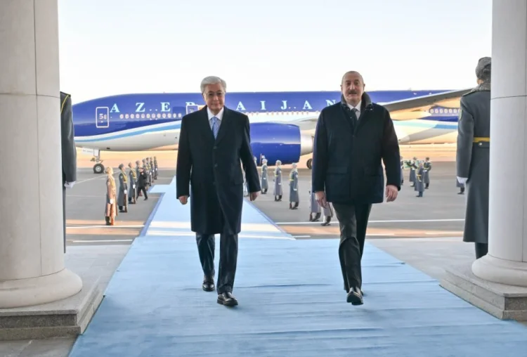 İlham Əliyev Qazaxıstana dövlət səfərinə gəlib FOTO/VIDEO
