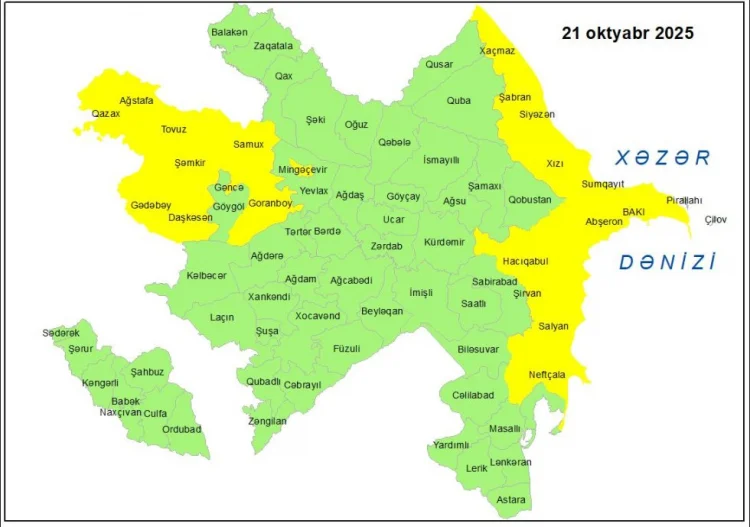 Küləkli hava ilə bağlı xəbərdarlıq edilib