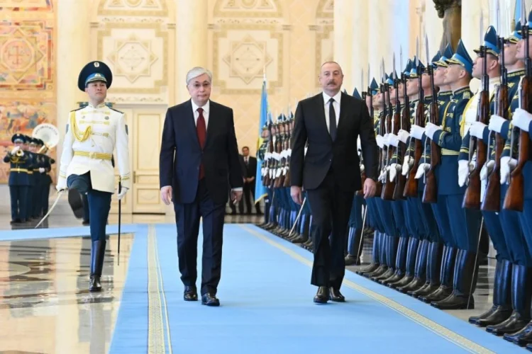 İlham Əliyevin Astanada rəsmi qarşılanma mərasimi olub