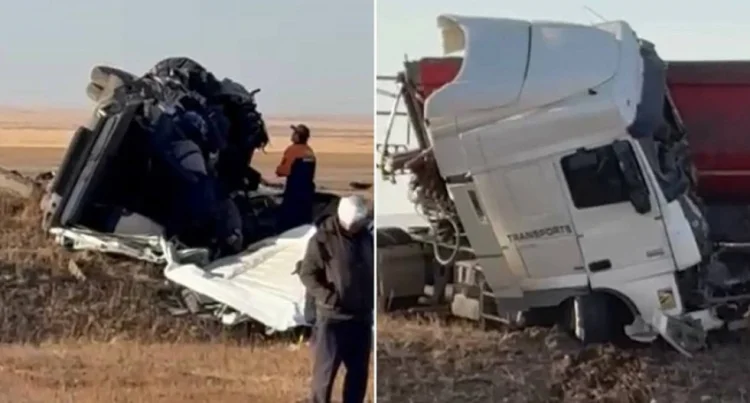 Qazaxıstanda baş verən ağır yol qəzasında 12 nəfər ölüb