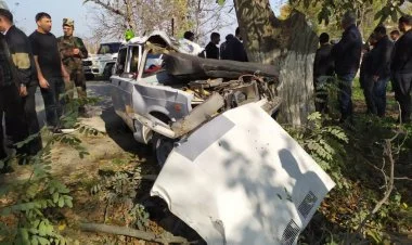 Qubada toy karvanında ağır qəza olub, ölən var FOTO