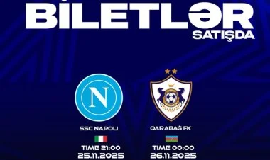 “Napoli”-“Qarabağ” oyunu üçün biletlər satışa çıxarılır