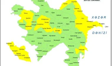 Küləkli hava şəraiti ilə bağlı sarı xəbərdarlıq verilib