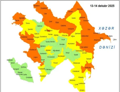 Küləkli hava ilə bağlı sarı və narıncı xəbərdarlıq verilib
