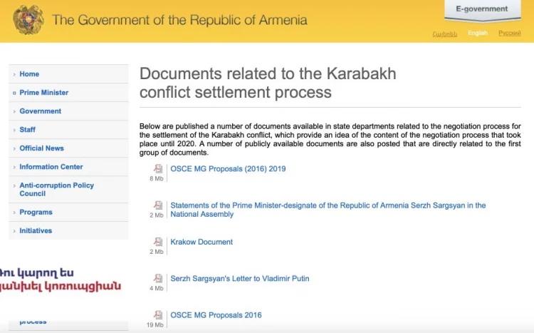Paşinyan Qarabağ danışıqları haqda sənədləri açdı-tökdü