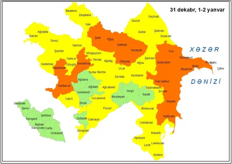 Küləkli hava ilə bağlı sarı və narıncı xəbərdarlıq verilib