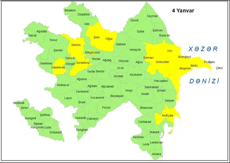 Küləkli hava şəraiti ilə bağlı sarı xəbərdarlıq verilib