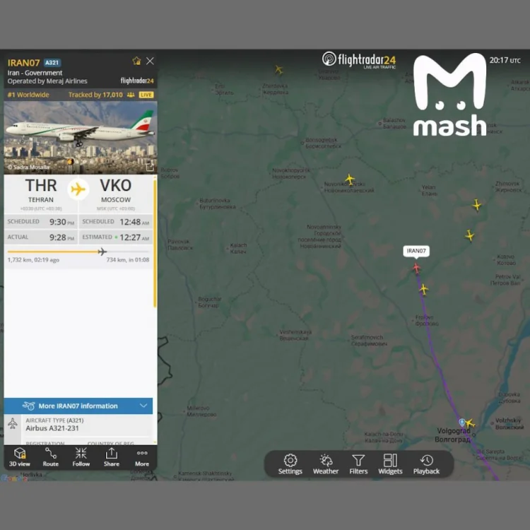 İran hökumətinə məxsus təyyarə Moskvanın hava limanına enib