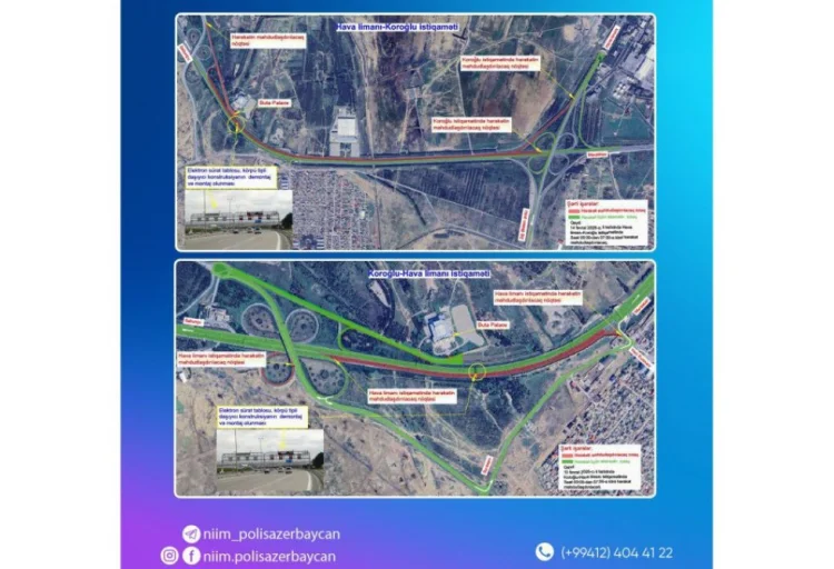 Aeroport yolunda məhdudiyyət tətbiq ediləcək XƏRİTƏ