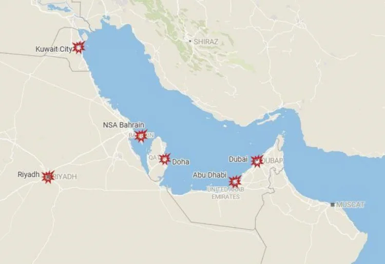 İran hansı ölkələrin ərazisini vurub?