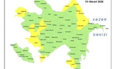 Küləkli hava şəraiti ilə bağlı sarı xəbərdarlıq verilib