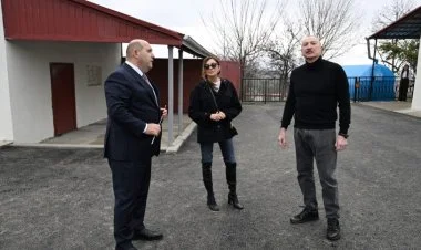 Prezident  Xanoba kəndində infrastruktur ilə tanış olub FOTO