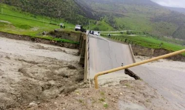 Gilgilçay üzərindəki körpünün bir hissəsi uçub